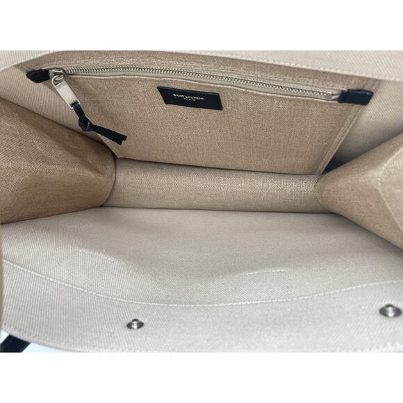 NEW SAINT LAURENT YSL RIVE GAUCHE SUMMER SMALL CANVAS TOTE BAG AUTHENTIC - Picture 11 of 15